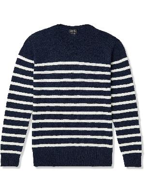 A.P.C. - Travis Striped Wool and Cotton-Blend Sweater