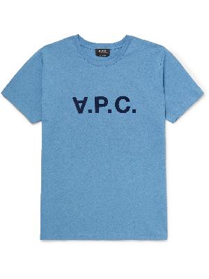 A.P.C. - Logo-Flocked Cotton-Jersey T-Shirt