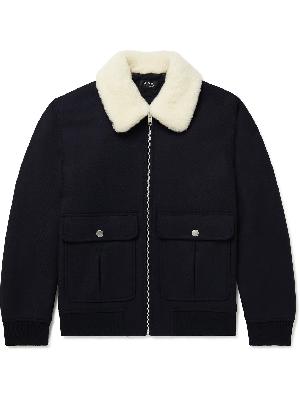 A.P.C. - Ben Shearling-Trimmed Wool-Blend Blouson Jacket