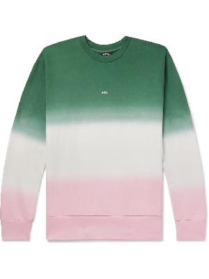 A.P.C. - Chris Logo-Print Tie-Dyed Cotton-Jersey Sweatshirt