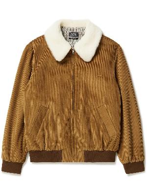 A.P.C. - Gilles Fleece-Trimmed Padded Cotton-Corduroy Blouson Jacket