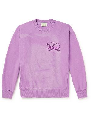 Aries - Logo-Print Tie-Dyed Cotton-Jersey Sweatshirt