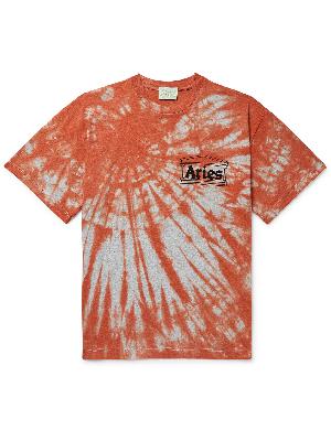 Aries - Temple Logo-Print Tie-Dyed Cotton T-Shirt