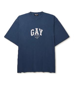 Balenciaga - Appliquéd Cotton-Jersey T-Shirt
