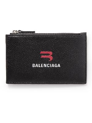 Balenciaga - Logo-Print Full-Grain Leather Paper Money Cardholder