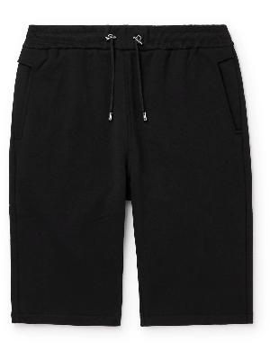 Balmain - Slim-Fit Logo-Flocked Cotton-Jersey Drawstring Shorts