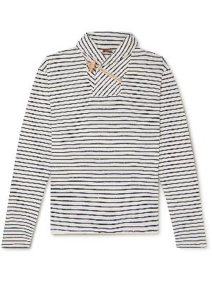Barena - Burchiello Ceola Shawl-Collar Striped Linen T-Shirt