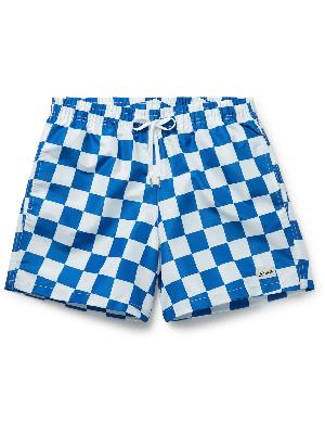 Bather - Straight-Leg Mid-Length Checked Recycled Swim Shorts