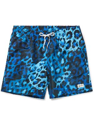Bather - Straight-Leg Mid-Length Leopard-Print Swim Shorts