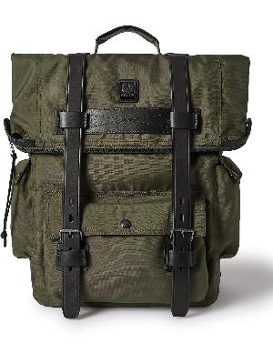 Belstaff - Covert Leather-Trimmed Nylon-Canvas Backpack