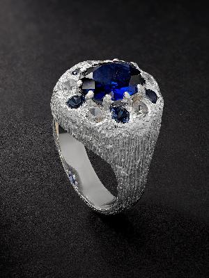 Bleue Burnham - Sterling Silver Sapphire Signet Ring