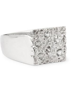 Bleue Burnham - The Mini Rose Garden Sterling Silver and Sapphire Signet Ring