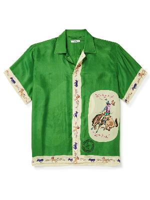BODE - Round Up Camp-Collar Printed Silk-Twill Shirt