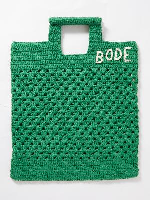 BODE - Logo-Embroidered Crocheted Cotton Tote Bag