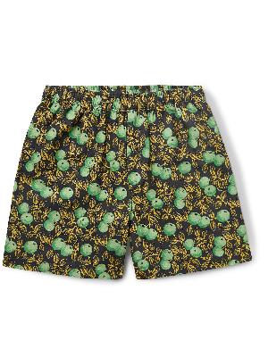BODE - Gooseberry Wide-Leg Printed Cotton and Silk-Blend Twill Shorts