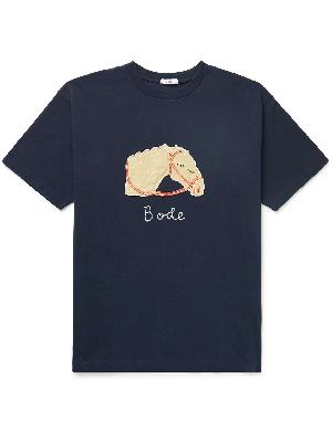 BODE - Logo-Embroidered Appliquéd Cotton-Jersey T-Shirt