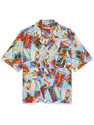 BODE - Camp-Collar Printed Cotton-Seersucker Shirt
