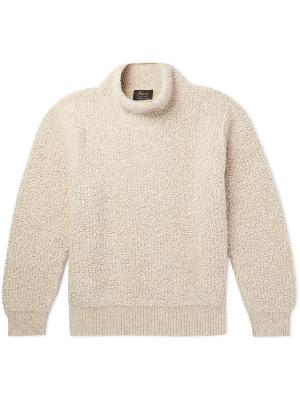 Brioni - Cashmere and Silk-Blend Bouclé Mock-Neck Sweater
