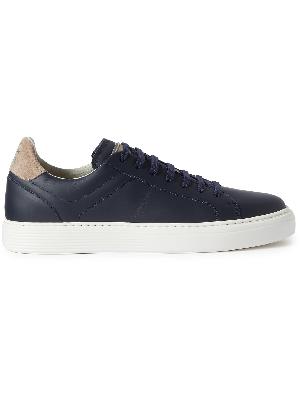 Brunello Cucinelli - Suede-Trimmed Leather Sneakers