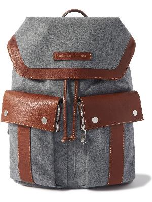 Brunello Cucinelli - Full-Grain Leather-Trimmed Felt Backpack