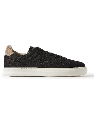 Brunello Cucinelli - Suede-Trimmed Full-Grain Leather Sneakers