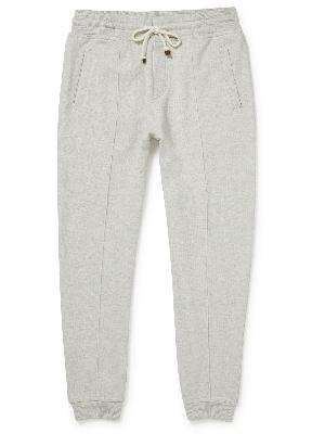 Brunello Cucinelli - Tapered Pintucked Cashmere-Jersey Sweatpants