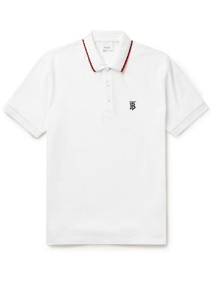 Burberry - Slim-Fit Logo-Embroidered Cotton-Piqué Polo Shirt