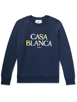 Casablanca - Logo-Embroidered Organic Cotton-Jersey Sweatshirt