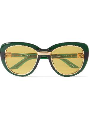 Casablanca - Cat-Eye Acetate, Gold-Tone and Enamel Sunglasses