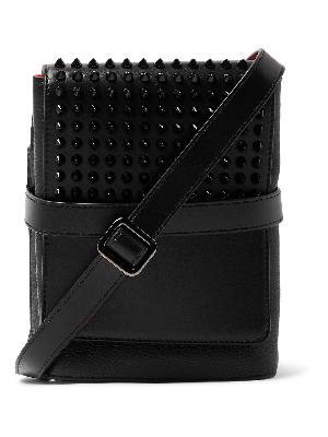 Christian Louboutin - Benech Spiked Smooth and Full-Grain Leather Messenger Bag