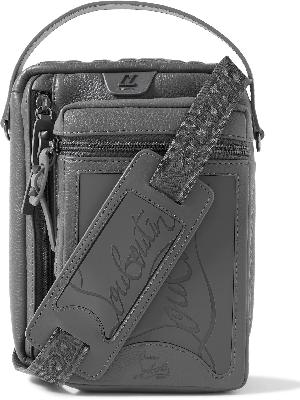 Christian Louboutin - Loubideal Rubber-Trimmed Full-Grain Leather Messenger Bag