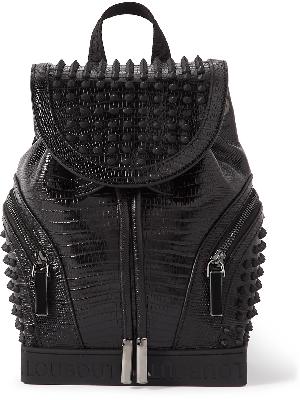 Christian Louboutin - Explorafunk Studded Croc-Effect Leather Backpack