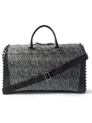 Christian Louboutin - Sneakender Studded Rubber-Trimmed Textured-Leather Weekend Bag