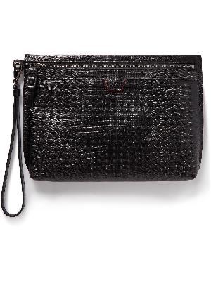 Christian Louboutin - City Spiked Croc-Effect Leather Pouch