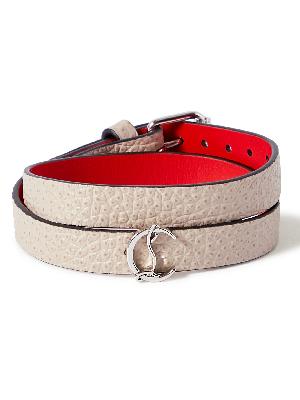 Christian Louboutin - Silver-Tone and Full-Grain Leather Wrap Bracelet