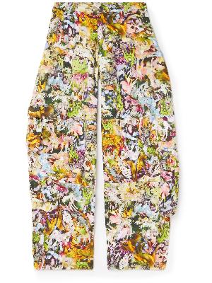 Collina Strada - Lawn Wide-Leg Floral-Print Cotton-Canvas Cargo Trousers