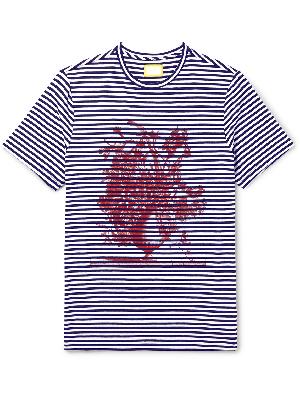 ERDEM - Peter Logo-Print Striped Stretch-Jersey T-Shirt