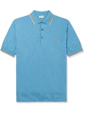 Etro - Slim-Fit Logo-Embroidered Cotton and Cashmere-Blend Polo Shirt