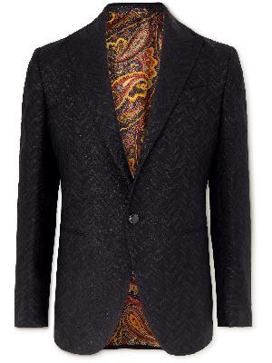 Etro - Metallic Virgin Wool-Blend Twill Tuxedo Jacket