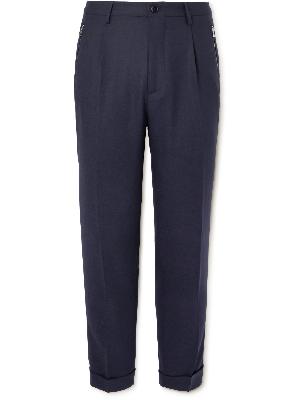 Etro - Tapered Pleated Wool-Blend Twill Trousers