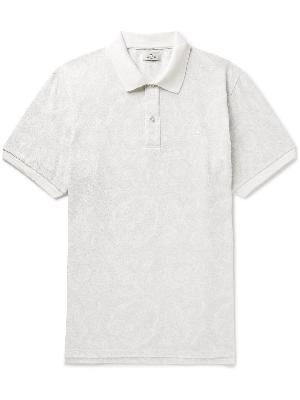 Etro - Logo-Embroidered Paisley-Print Cotton-Piqué Polo Shirt
