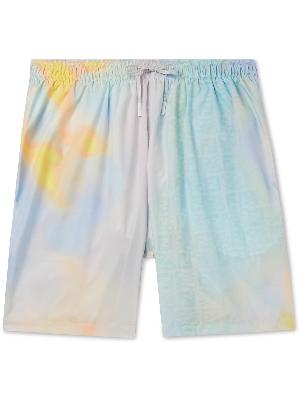 Fendi - Straight-Leg Mid-Length Logo-Print Tie-Dyed Swim Shorts