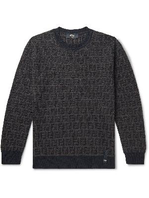 Fendi - Logo-Intarsia Wool, Cotton and Cashmere-Blend Sweater