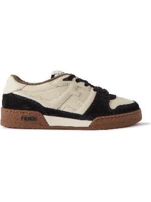 Fendi - Full-Grain Leather and Suede Sneakers