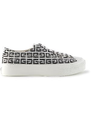Givenchy - City Leather-Trimmed Logo-Jacquard Canvas Sneakers