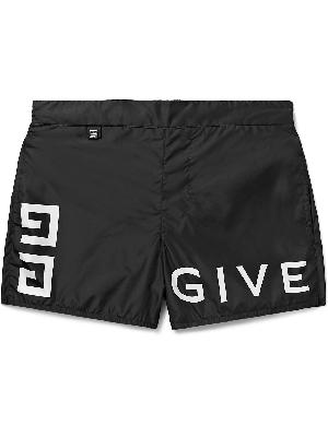 Givenchy - Slim-Fit Short-Length Logo-Print Swim Shorts