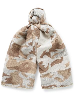Givenchy - Camouflage-Jacquard Wool and Silk-Blend Scarf