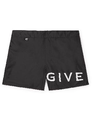 Givenchy - Straight-Leg Short-Length Logo-Print Swim Shorts