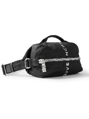 Givenchy - G-Zip Leather-Trimmed Logo-Print Nylon Belt Bag