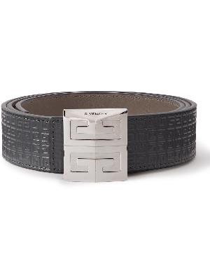 Givenchy - 4G 3.5cm Reversible Logo-Embossed Leather Belt